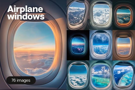 Airplane windows - Stock Photos