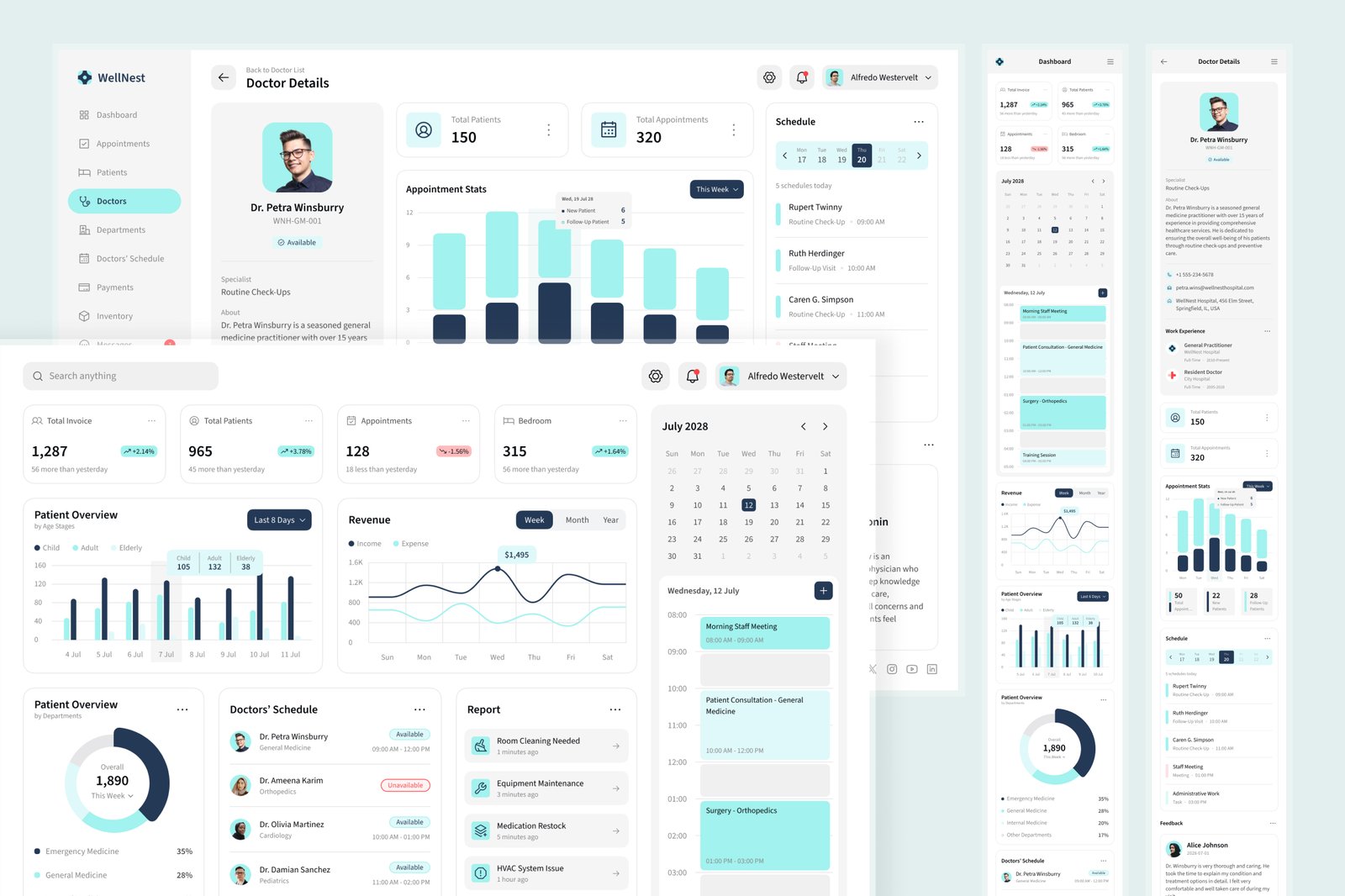 WellNest - Hospital Management Dashboard