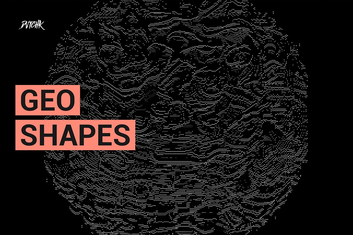 Black &amp; White Transparent Geometric Shapes | V02