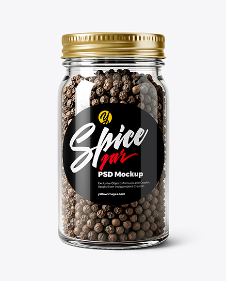 Spice Jar with Whole Black Pepper Mockup - Cosmetic jar mockup