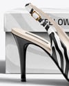 Glossy Slingback with Shoe Box Mockup