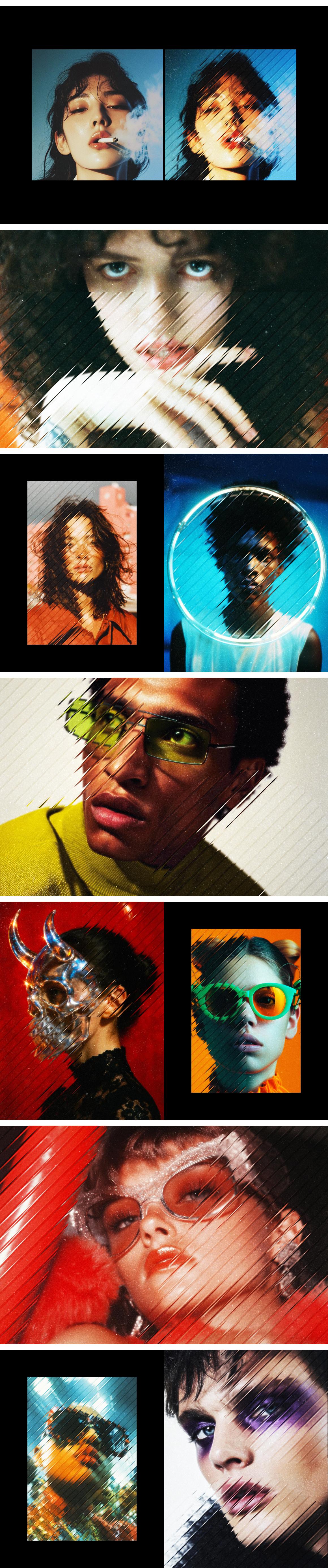 Diagonal Glass Photo Effect