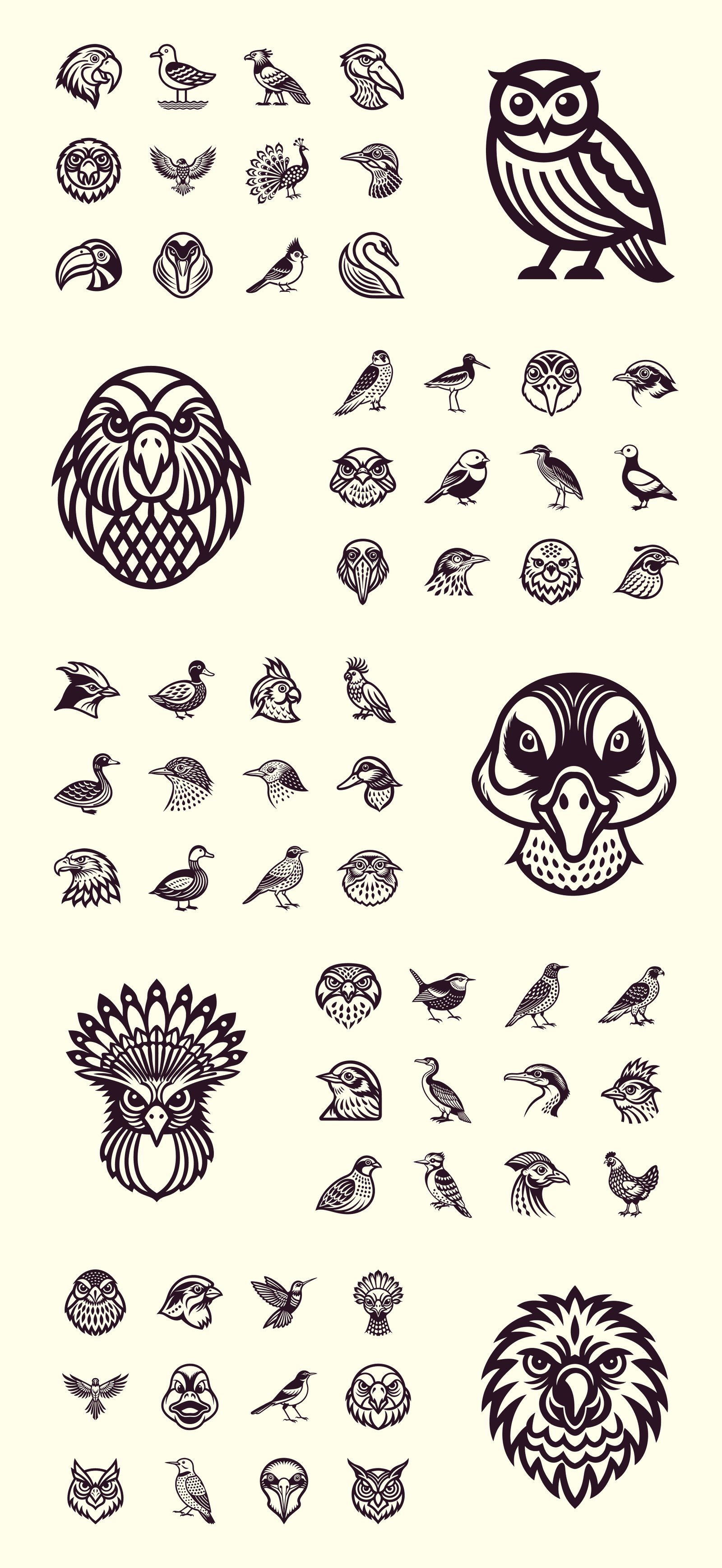 Birds Silhouette Icon Set