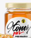 Clear Glass Jar with Acacia Honey Mockup