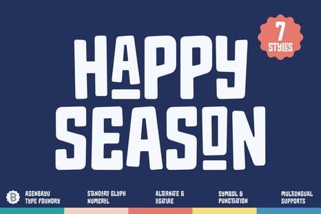 Happy Season Font Family - Bold font for posters