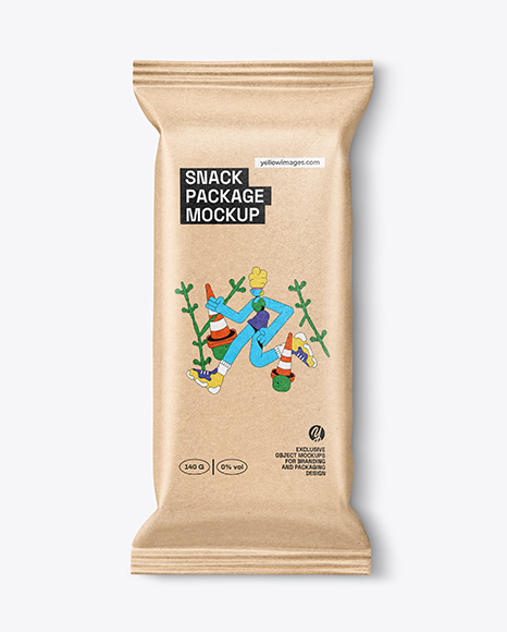 Kraft Paper Snack Package Mockup - Cookie packaging mockup