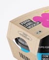 Plastic Container With Kraft Label Mockup
