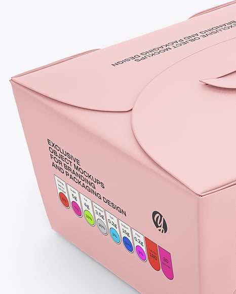 Paper Food Box in Sleeve Mockup