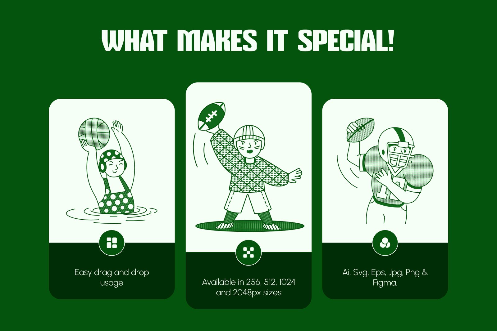 Sports Illustration Art Set