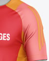 Training Short Sleeve Full Soccer Kit Mockup - Half Side View