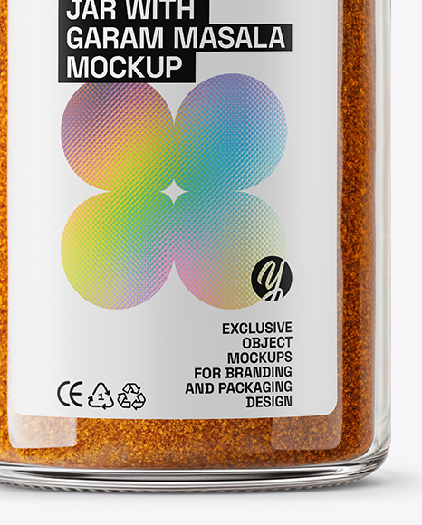 Glass Jar with Garam Masala Seasoning Mockup