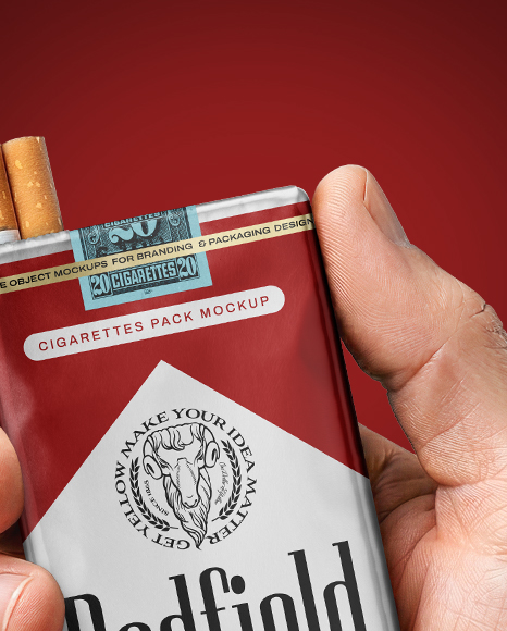 Soft Cigarette Pack in a Hand Mockup