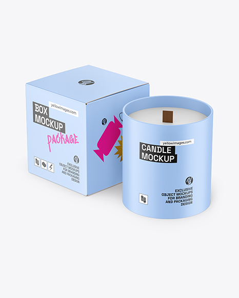 Candle with Box Mockup