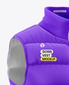 Matte Down Vest Mockup – Half Side View