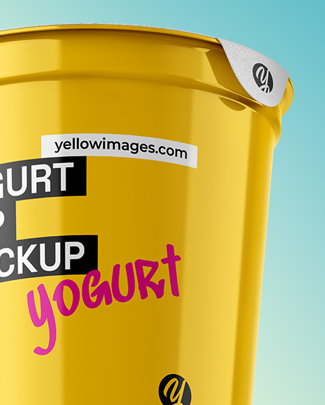 Glossy Yogurt Cup Mockup