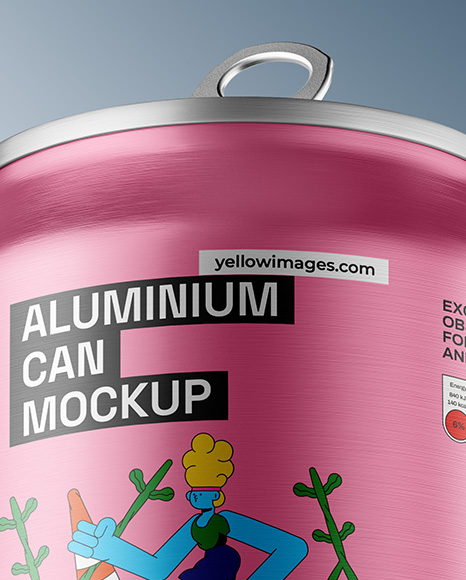 Textured Aluminium Drink Can Mockup