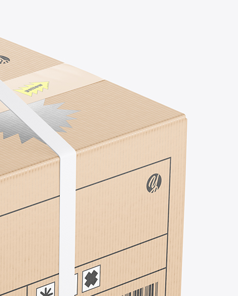 Cardboard Box with Lifting Slings Mockup