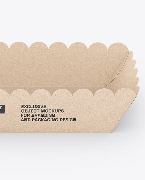Kraft Paper Tray with Hot Dog Mockup