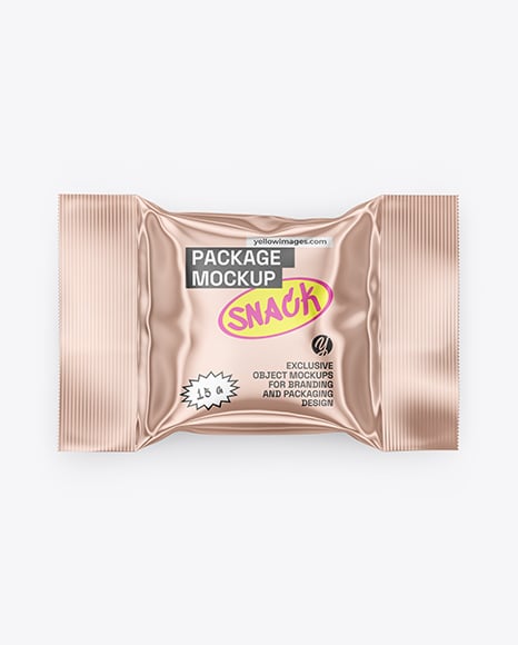 Glossy Metallic Packaging Mockup - Chocolate bar mockup