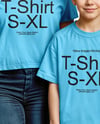 Family with Two Boys Wearing T-shirts and Jeans Mockup