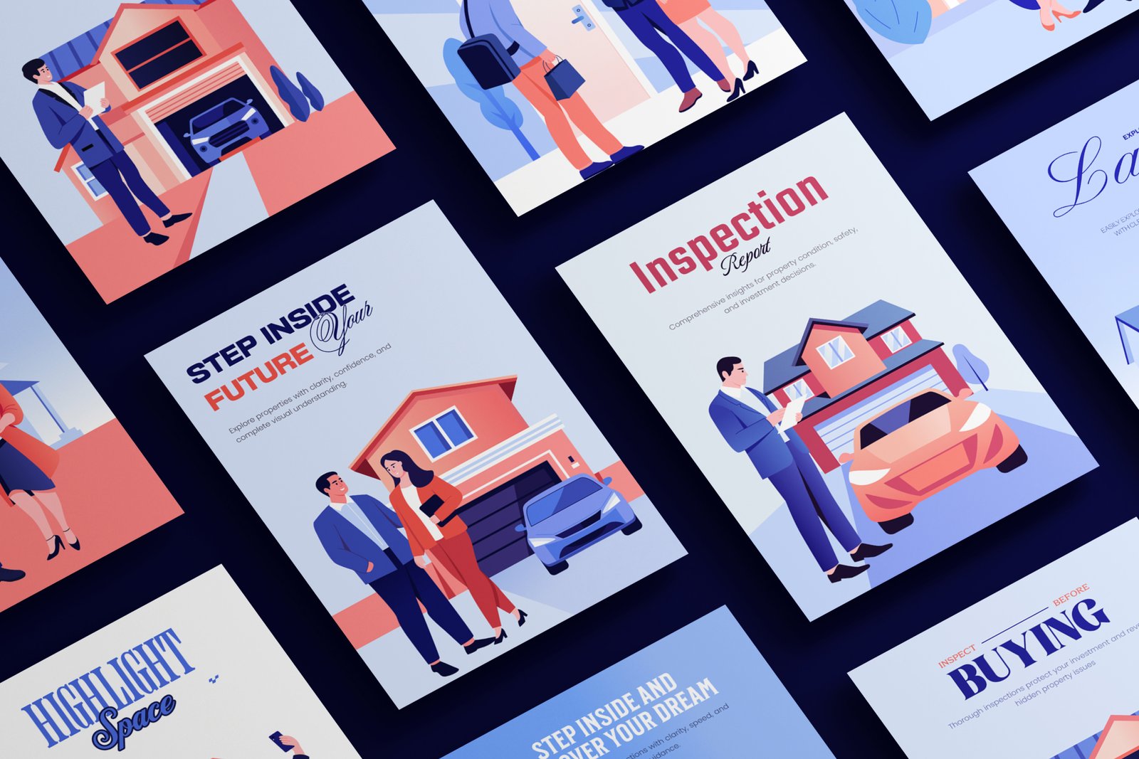 Real Estate Sale Illustration Art Set