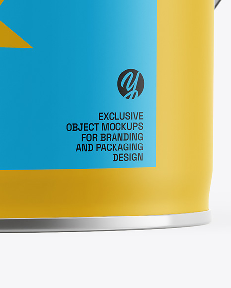 Matte Tin Can w/ Metallic Handle Mockup