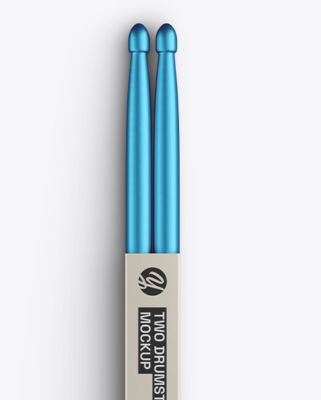 Metallic Drumsticks Mockup