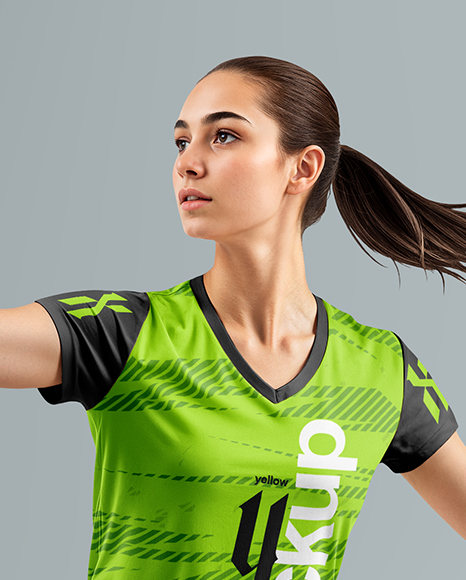 Woman Wearing Badminton Uniform Mockup