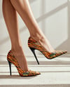 Pair of Stilettos on Woman's Legs Mockup