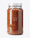 Plastic Spice Jar with Chili Pepper Flakes Mockup