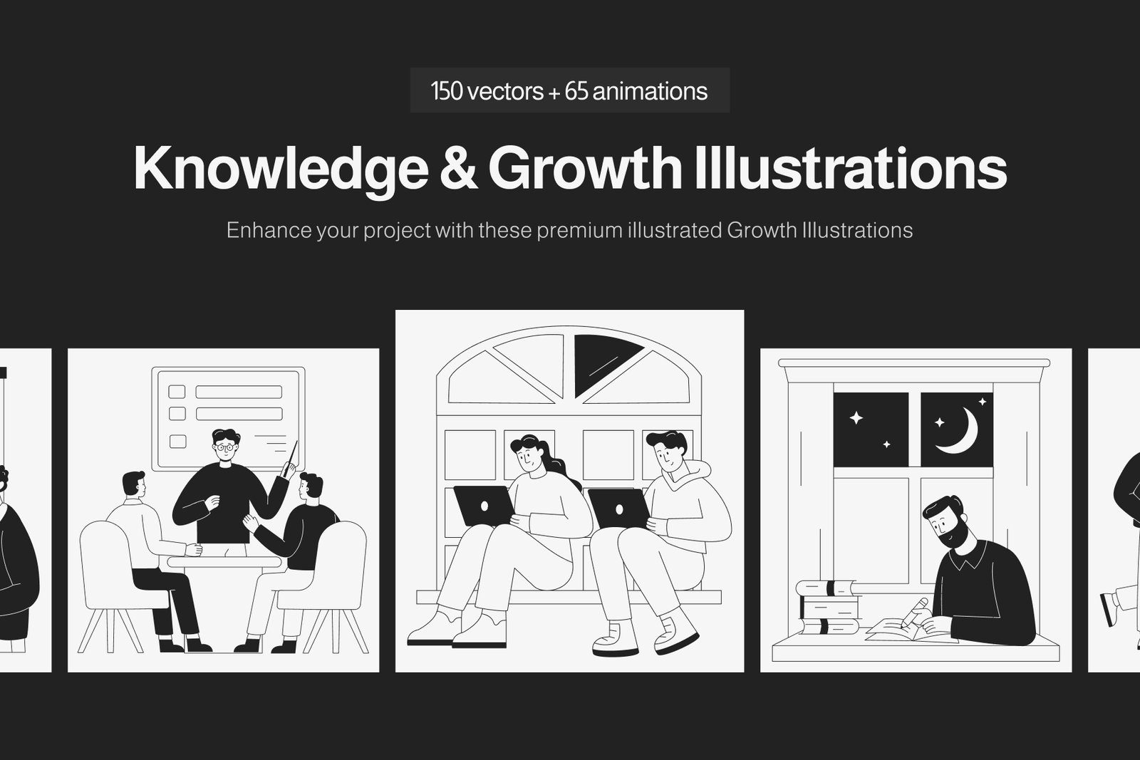 Knowledge and Growth Illustrations Bundle