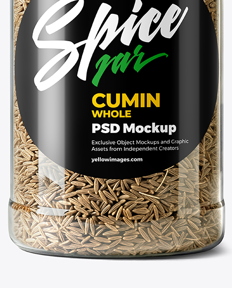 Plastic Spice Jar with Whole Cumin Mockup
