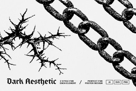 Dark Aesthetic Dithering Graphic Pack Vol.4 - Graphics
