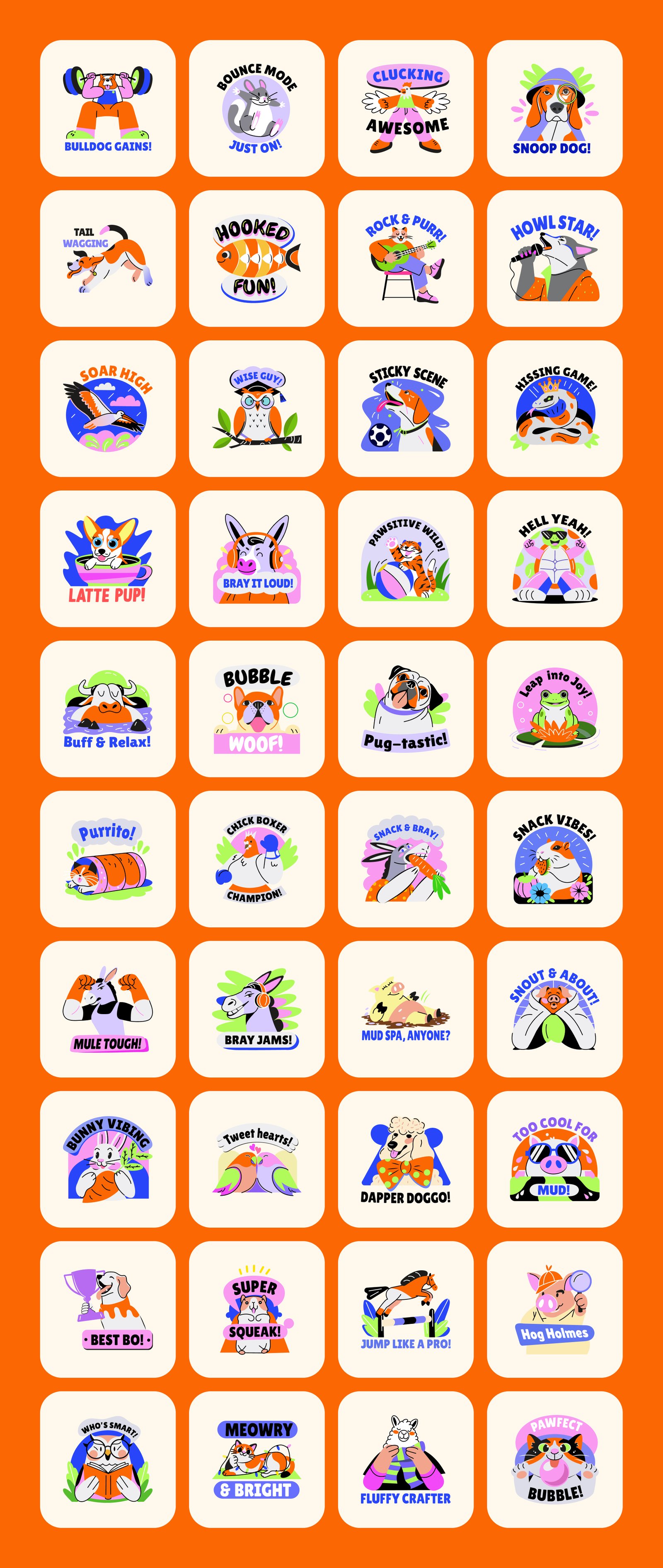 Pet and Animal Stickers Set