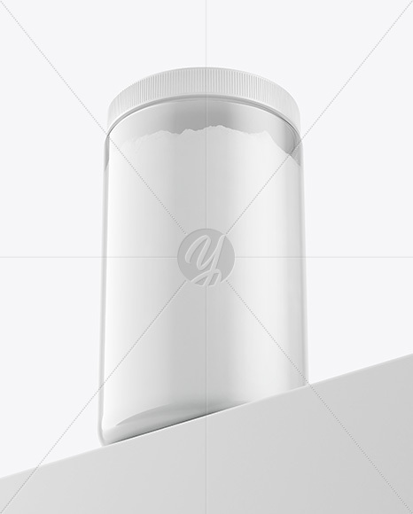 Clear Jar With Powder Mockup