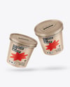 Two Kraft Paper Ice Cream Cups Mockup