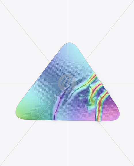 Iridiscent Triangle Sticker Mockup