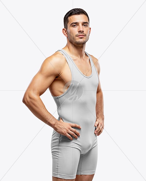 Man Wearing Wrestling Uniform Mockup