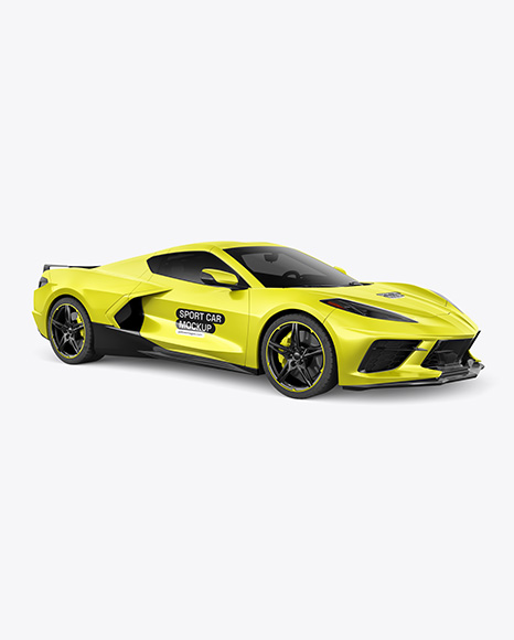 Sport Car Mockup - Front Half Side View - Digital product mockup