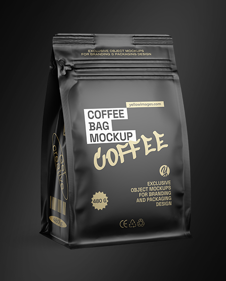 Matte Coffee Bag Mockup - Half Side view