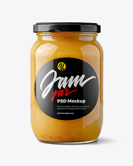 Clear Glass Jar with Apple Butter Mockup - Mockup shots