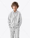 Young Boy Wearing Cardigan and Shirt Mockup