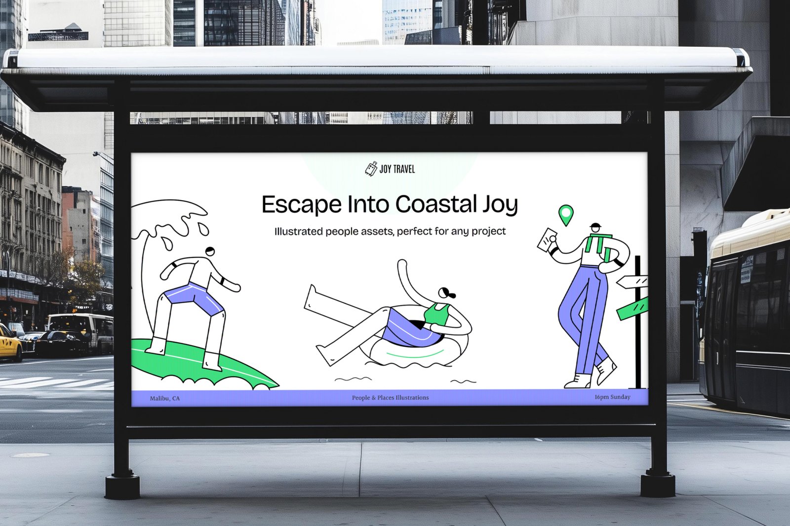 People and Places Illustration Set