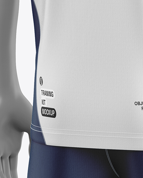 Training Short Sleeve Full Soccer Kit Mockup – Back Half Side View