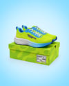 Running Shoes on Shoe Box Mockup