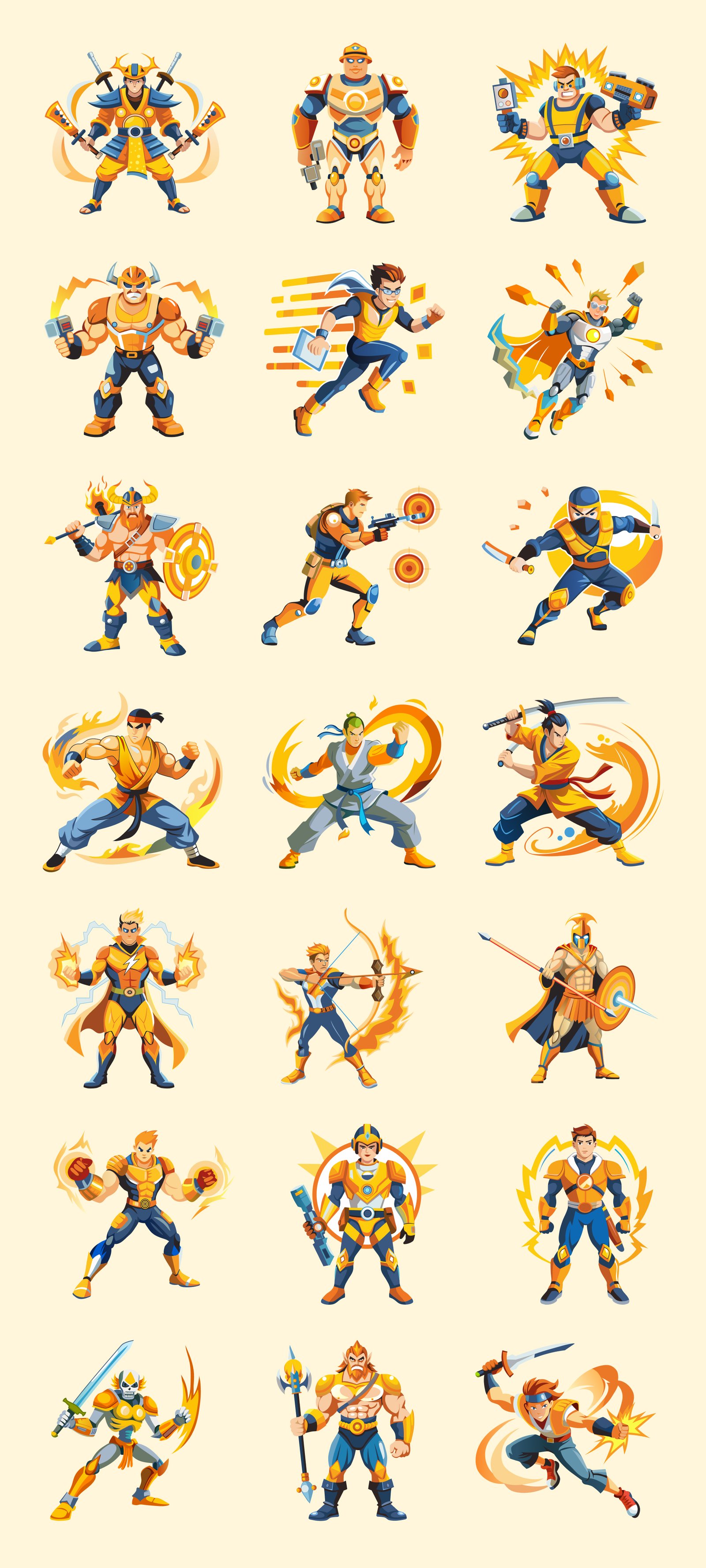 Cyber Gaming Characters Set