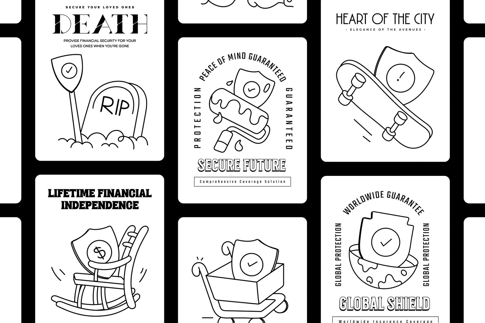 Insurance Doodles Icon Set