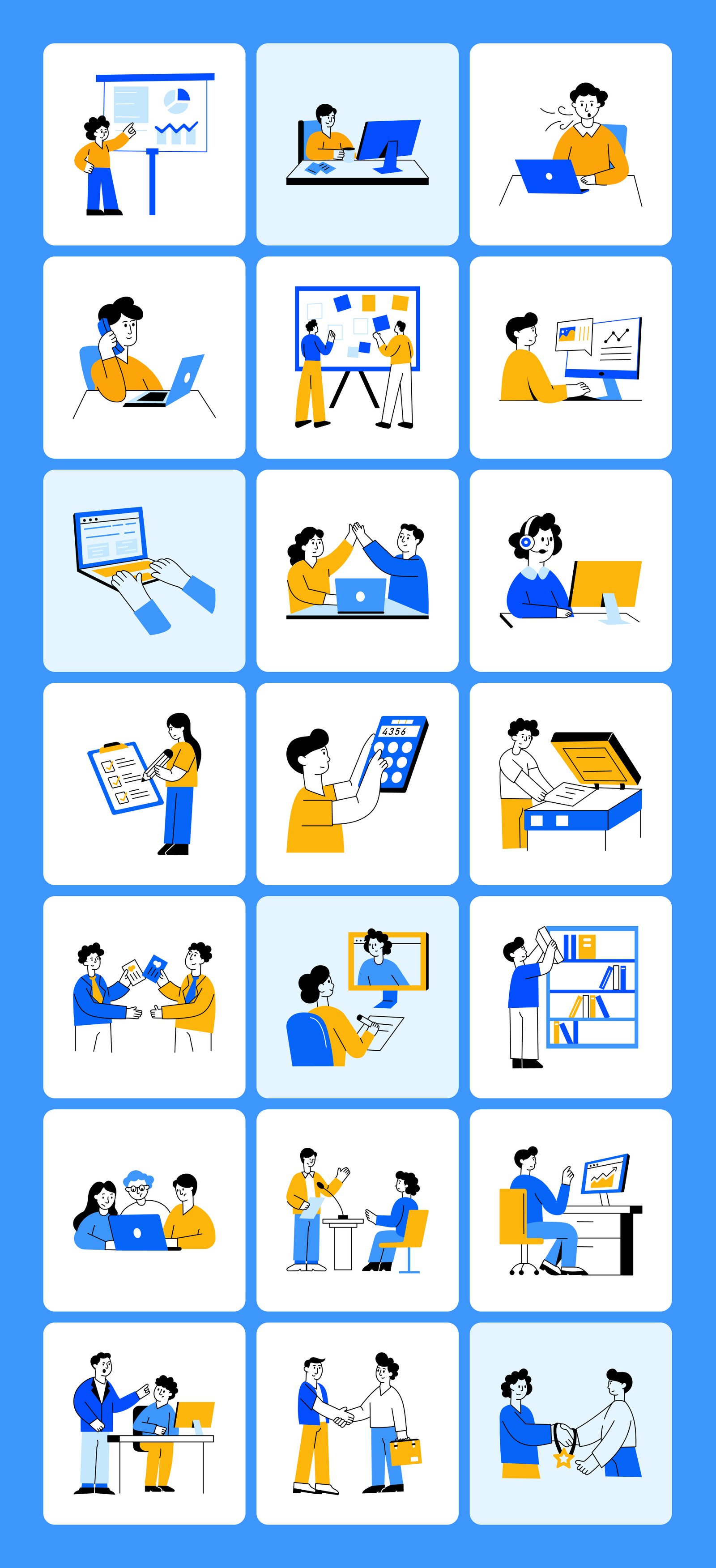 Workplace Illustrations Art Set