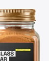Glass Square Jar with Cinnamon Powder Mockup