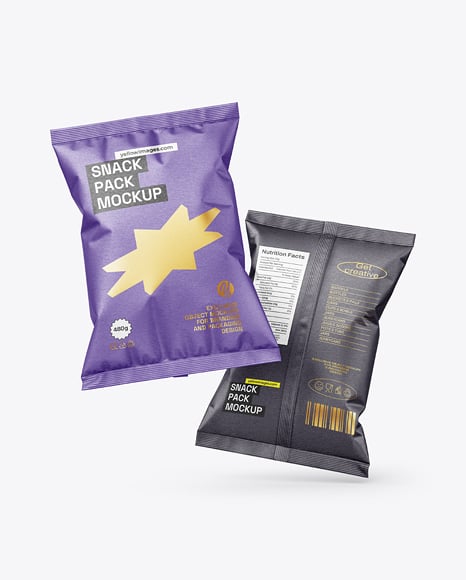 Kraft Paper Snack Bags Mockup